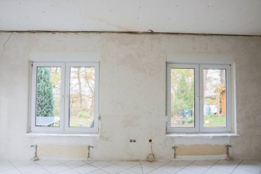 İç daire yenileme altında bir oda