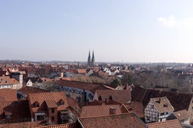 Eski kasaba Quedlinburg Almanya üzerinden görüntülemek