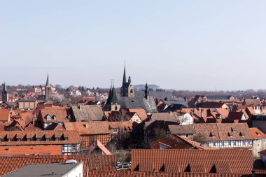 Eski kasaba Quedlinburg Almanya üzerinden görüntülemek