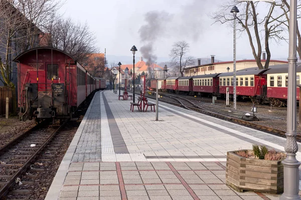 Dworzec Kolejowy Mieście Wernigerode Niemcy — Zdjęcie stockowe