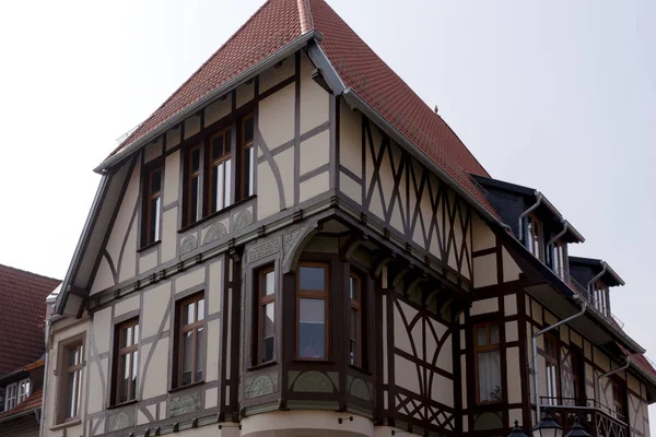 Casa Medieval Entramado Madera Centro Ciudad Wernigerode Alemania —  Fotos de Stock