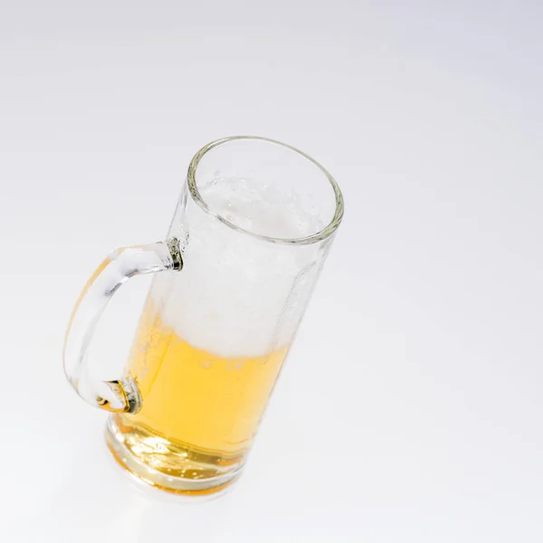 Big Glass Beer Isolated Light Background — Stock Photo, Image