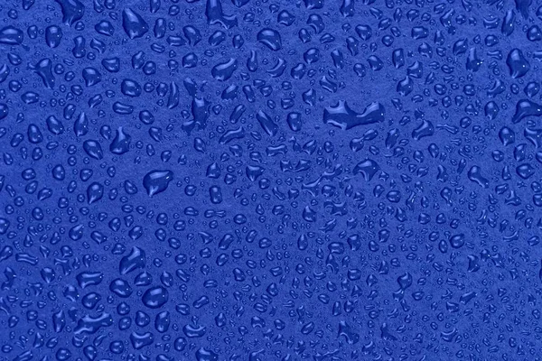 Gotas Água Fundo Azul Fundo Abstrato Azul — Fotografia de Stock