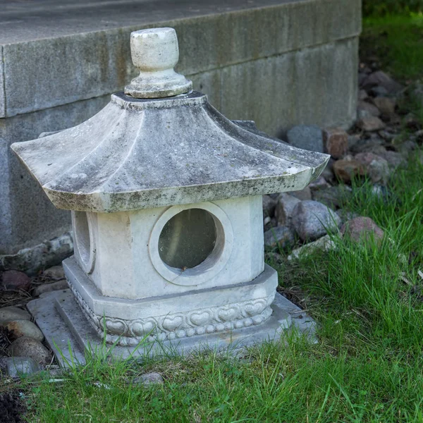 Stone Lykta Den Japanska Trädgården — Stockfoto