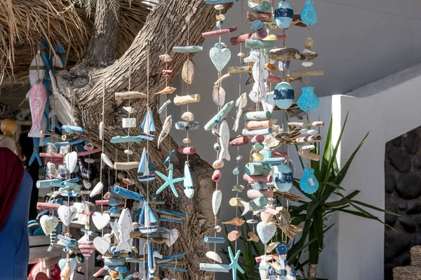 Small souvenirs in front of a shop on the island of Santorini