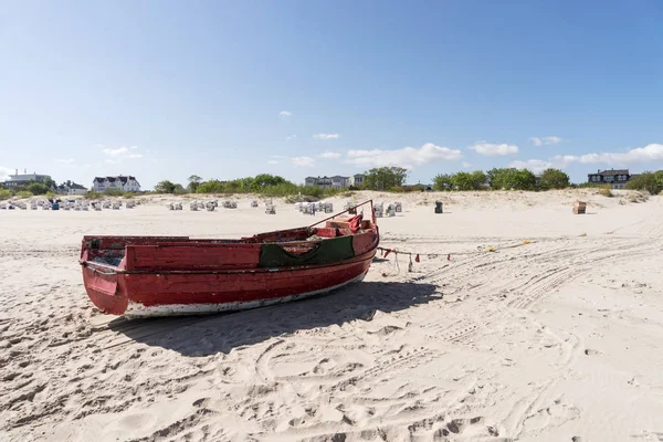 Oude Houten Vissersboot Het Strand Van Oostzee — Stockfoto