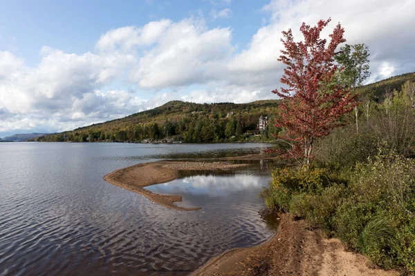 View of the Lac Tremblant in Mont-Tremblant village. Quebec. Canada