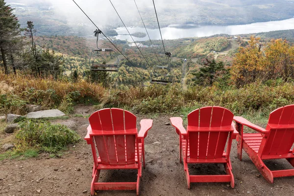 Mont Tremblant Χωριό Από Την Κορυφή Του Mont Tremblant Κεμπέκ — Φωτογραφία Αρχείου