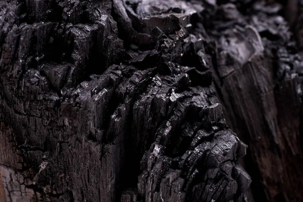 Primo Piano Fondo Carbone Nero Struttura Del Carbone Legna Albero — Foto Stock