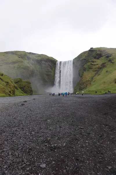 Wodospad Skogafoss Islandzkim Krajobrazie Przyrody Europa — Zdjęcie stockowe