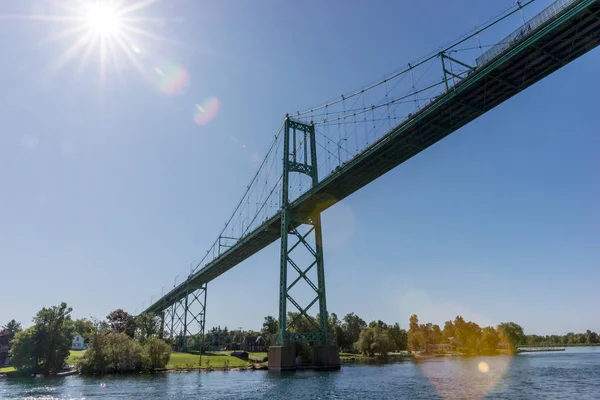 Thousand Islands Bridge across St. Lawrence River. This bridge connects New York State in USA and Ontario in Canada