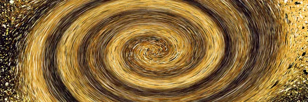 Панорамный Абстрактный Круглый Спиральный Рисунок Фона Окрашенный Золото Золотой Фон — стоковое фото