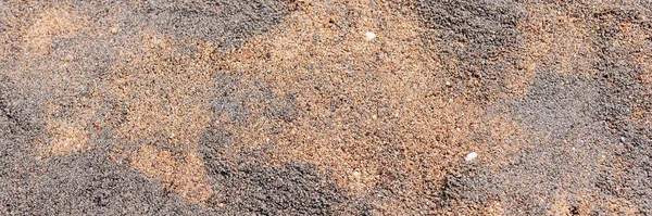 Yeraltındaki Kaldırım Taşları Için Gri Kahverengi Ince Çakıl Taşları Panoramik — Stok fotoğraf