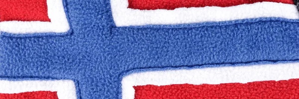 Closeup Noorwegen Vlag Officiële Vlag Van Noorwegen — Stockfoto