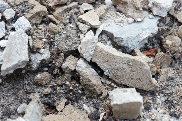 Closeup Concreto Escombros Canteiro Obras — Fotografia de Stock