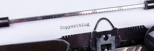 Copywriting Skrivet Gammal Svart Skrivmaskin — Stockfoto