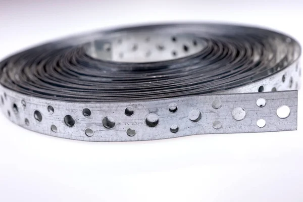 Metal galvanized rolled steel band with holes to connect