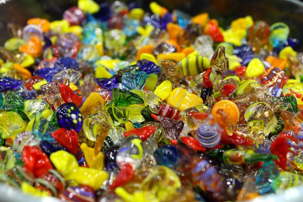 Closeup Venetian Murano Colorful Glass Candies Italy Venice — Stock Photo, Image