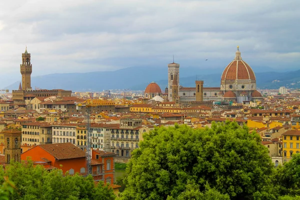 Veduta Aerea Firenze Bellissima Città Vecchia Ricca Edifici Storici Cattedrali — Foto Stock