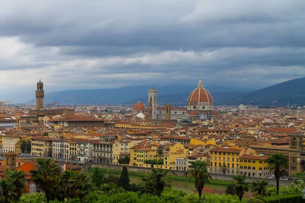 Widok Lotu Ptaka Florencja Włochy Piękne Stare Miasto Pełne Historycznych — Zdjęcie stockowe