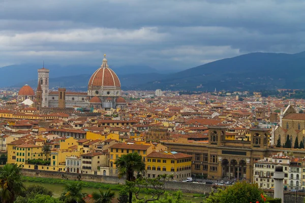 Luchtfoto Van Florence Italië Prachtige Oude Stad Vol Met Historische — Stockfoto