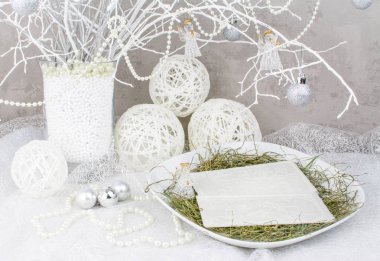 Geleneksel Doğu Avrupa Noel arifesi süslü gofretler