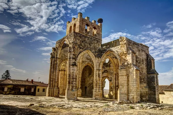 Ruiny Gotyckiego Kościoła Palenzuela Miasto Należące Prowincji Palencia Hiszpania — Zdjęcie stockowe