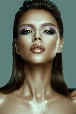 Parlak makyaj ile Beautyful Kız