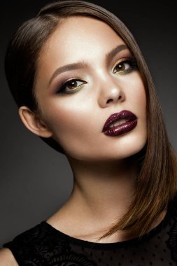 Parlak makyaj ile Beautyful Kız