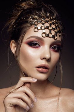 Parlak makyaj ile Beautyful Kız