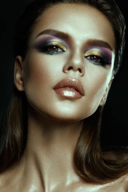 Parlak makyaj ile Beautyful Kız