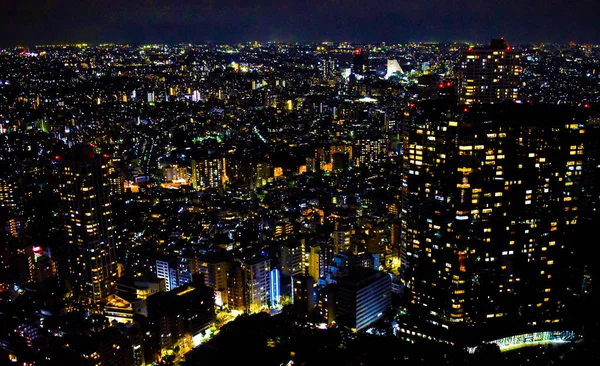 Big City Tokio Nachts Rechtenvrije Stockafbeeldingen