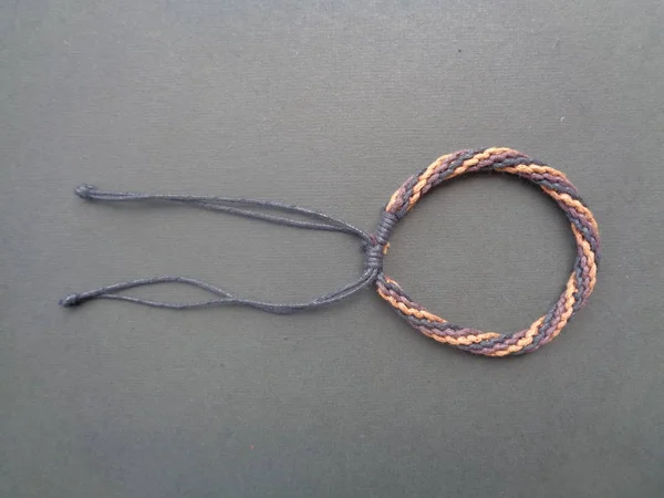 Kumihimo Rope Bracelet Black Color — ストック写真