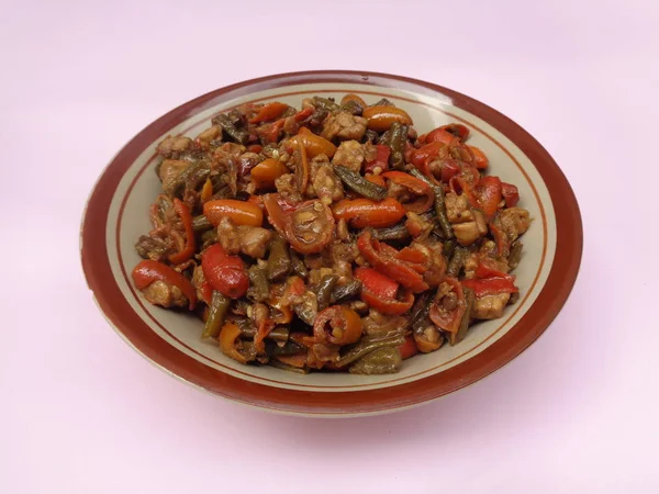 Gnetum Gnemon Stir Fry Gnetum Gnemon Mix Tempe Fermentowana Soja — Zdjęcie stockowe