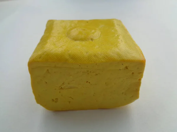 Закройте Желтый Тофу Yellow Tofu Tahu Kuning Tahu Takwa One — стоковое фото