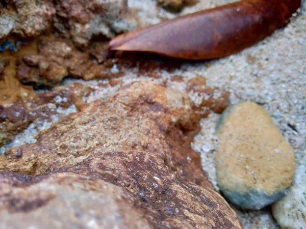 Areia Água Rocha Fundo Natural — Fotografia de Stock