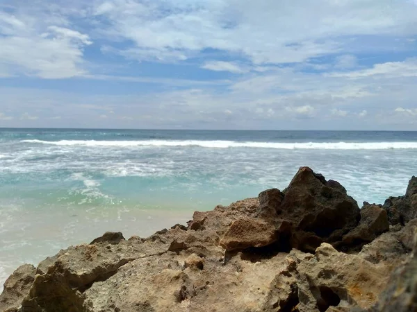 아름다운 경치를 해변에 인용문에 좋습니다 — 스톡 사진