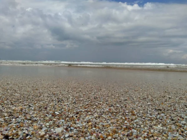 Hermosa Playa Con Fondo Natural Buen Lugar Para Pasar Unas — Foto de Stock