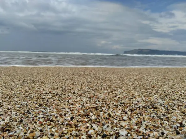 Prachtig Strand Met Natuur Achtergrond Goede Plek Een Vakantie Door — Stockfoto