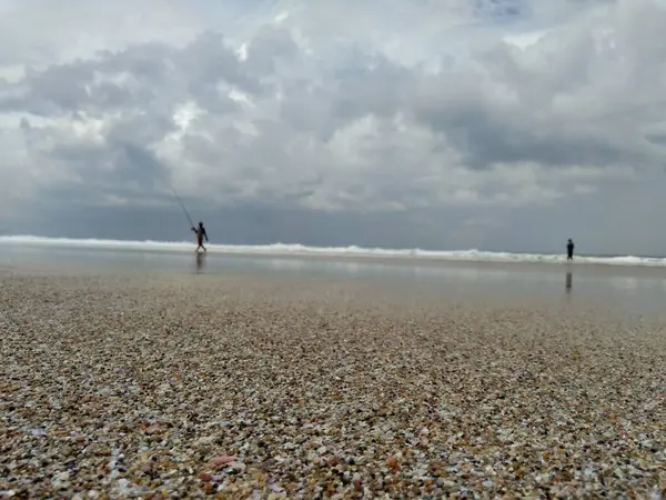 Hermosa Playa Con Fondo Natural Buen Lugar Para Pasar Unas — Foto de Stock