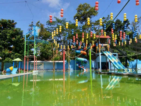 Kediri Melta Waterland Ostjava Indonesien März 2020 Schließung Des Schwimmbades — Stockfoto