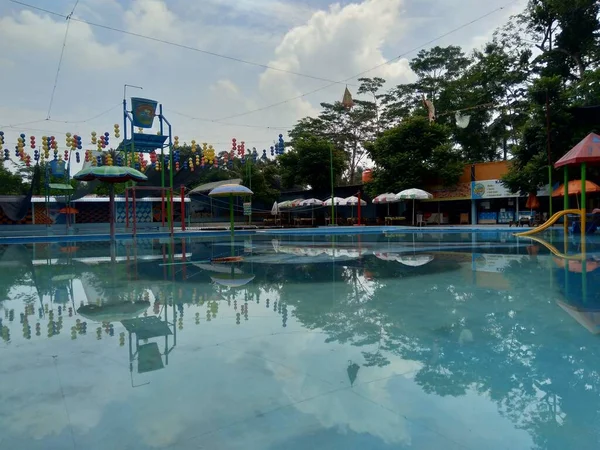 Kediri Melta Waterland Java Oriental Indonesia Marzo 2020 Cierre Piscina — Foto de Stock