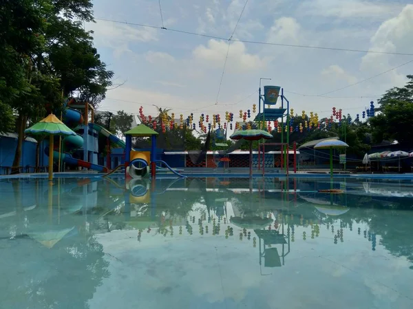 Kediri Melta Waterland Java Est Indonésie Mars 2020 Fermeture Piscine — Photo