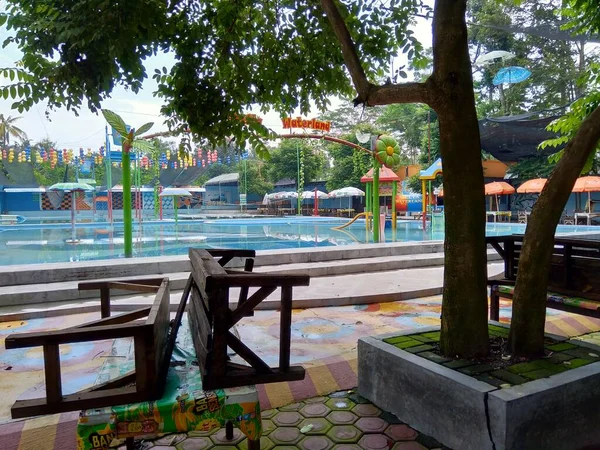 Kediri Melta Waterland Ostjava Indonesien März 2020 Schließung Des Schwimmbades — Stockfoto