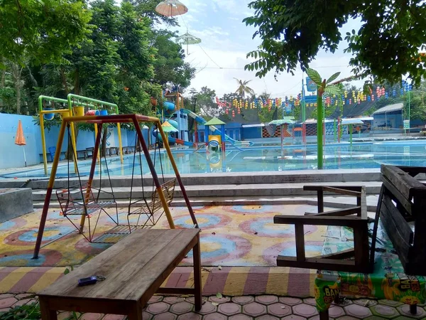 Kediri Melta Waterland Ostjava Indonesien März 2020 Schließung Des Schwimmbades — Stockfoto