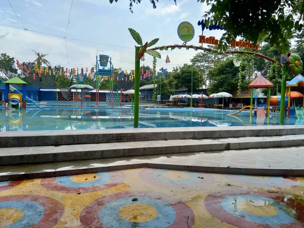 Kediri Melta Waterland Java Est Indonésie Mars 2020 Fermeture Piscine — Photo