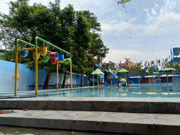 Kediri Melta Waterland East Java Indonésia Março 2020 Encerramento Piscina — Fotografia de Stock