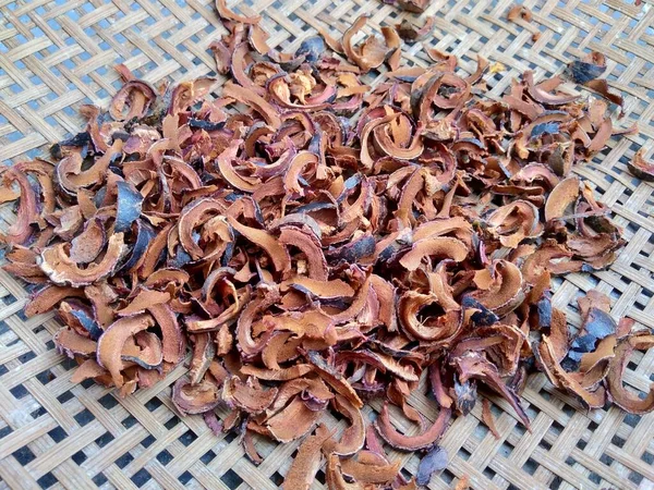 Dried Mangosteen Garcinia Mangostana Purple Mangosteen Manggis Peel Mangosteen Rind — Stock Photo, Image