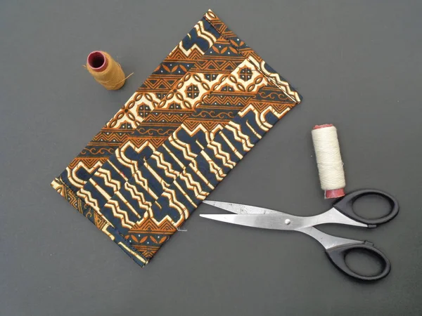 Fabric Arc Maszk Batik Etnikai Motívum Minta Indonéziából Nagyon Elegáns — Stock Fotó