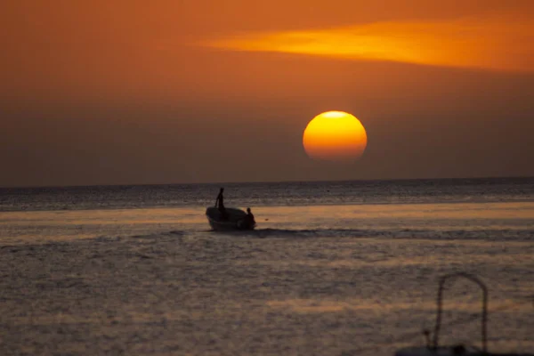 Coucher Soleil Sur Plage Taganga Santa Marta — Photo